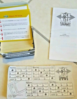 Nick At Nite Travel Game Cards Express Classic TV Trivia Mint Condition