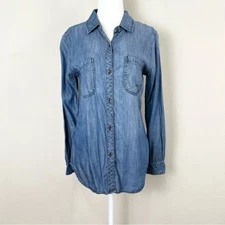 Rails Blue Chambray Button Down Long Sleeve Shirt Women's Size XS