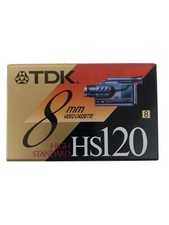 TDK 8mm Video Cassette HS120 High Standard 120 Minute Blank Tape NOS Sealed