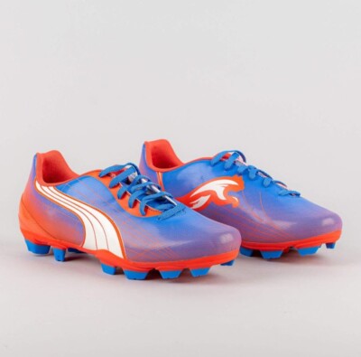 Puma Damen Fußballschuhe blau/weiß/hot coral V5.11 I FG UVP 100£