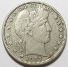 1907-D Barber Half Dollar - XF Extra Fine - #6157