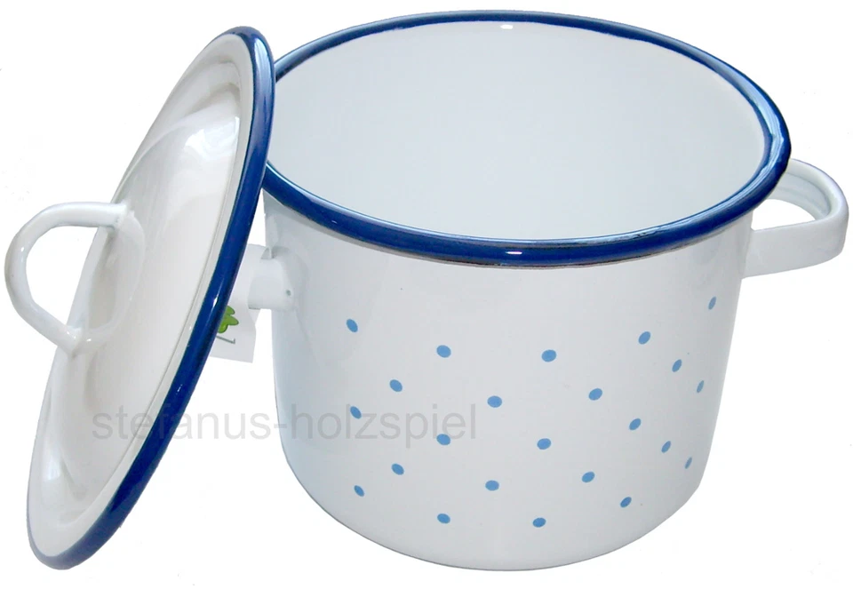 Email-Topf Henkeltopf+Deckel Ø12cm für Kinderküche,Kinderherd Glückskäfer 530234