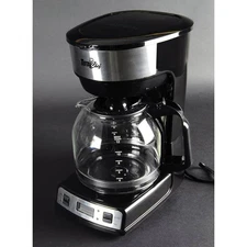 Total Chef Programmable 12-Cup 1.8L Coffee Maker With Filter Black & Silver (41D