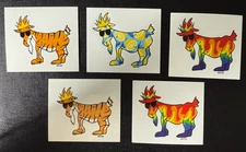 🐐 GOAT USA  (2) Rainbow, Lemonade, (2) Tiger  sticker LOT 🐐
