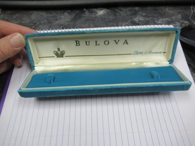 Vintage Bulova Fifth Avenue Blue Velvet Presentation Case Nice Buy it Now Price!