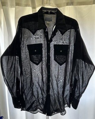 VTG Rockmount Ranch Wear Shirt Mens M Retro Pearl Snap Cowboy Western Rockabilly