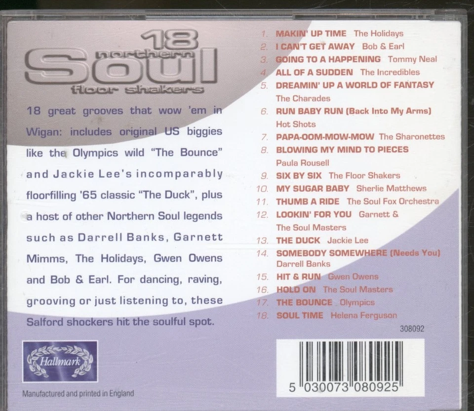 Various Artists 18 Northern Soul Floor Shakers CD UK Hallmark 1998 308092 - Bild 2 von 3