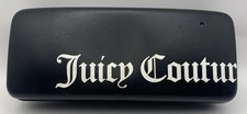 JUICY COUTURE Black Hard-Shell Eye Glasses Sunglasses Case Bold White Lettering