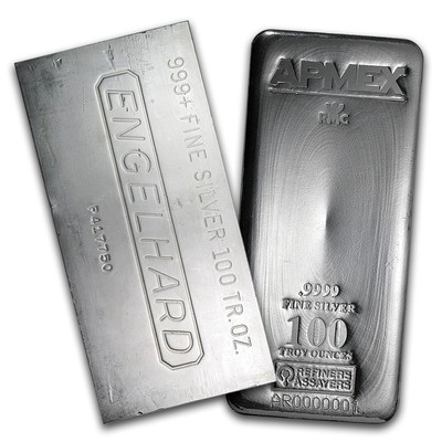 100 oz Silver Bar - Random Brand - Secondary Market - 999