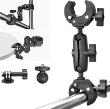 Double Super Clamp Mount Umbrella Clamp Motorcycle Camera Pole Mount Desk Holder