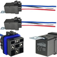 4-pin 40/30AMP 12V DC Waterproof Relay with Heavy Duty Wires, SPST Automotive...