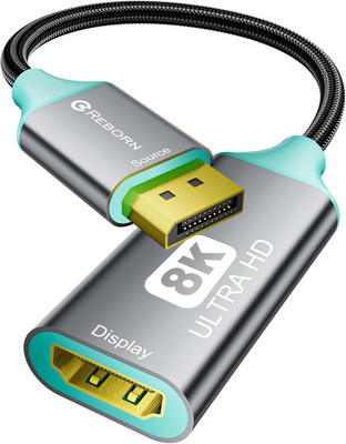 Displayport 1.4 to HDMI 2.1 Adapter 8K@60Hz/4K@120Hz Unidirectional DP