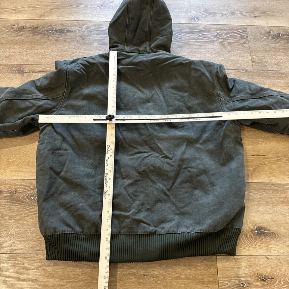 Chaqueta Carhartt De Colección Para Hombres XL Verde Lona Edredón Forrado J130 MOS Ropa de Trabajo Foto 4 de 4