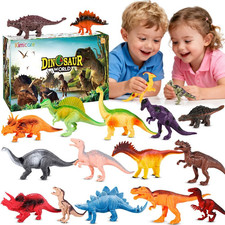 Kids Dinosaur Figures Toys, 18 Pcs Plastic Dinosaur Toys for Kids 3-5, STEM Educ