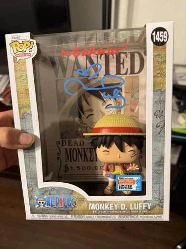 FUNKO POP MONKEY D. LUFFY  WANTED POSTER NYCC EXCLUSIVE STICKER ONE PIECE SIGNED
