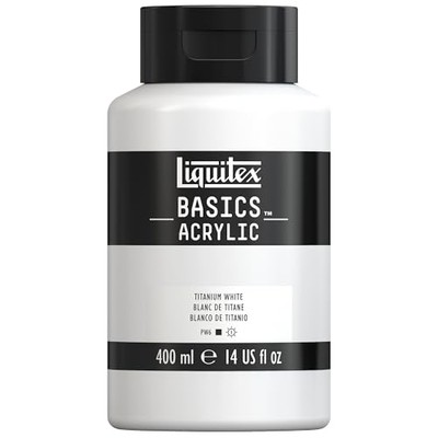 LIQUITEX Basics Acrylfarbe, titanweiß, 400 ml Flasche (8870337)