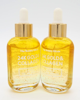 (2) The Beauty Elixir 24K GOLD & COLLAGEN Lifting Facial Serum 1.69oz Lot New