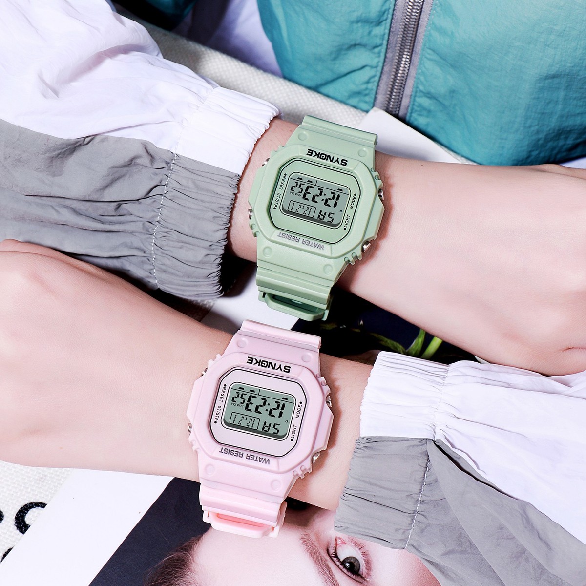 Women Men Digital Watch Wristwatch LED Screen Alarm 