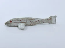 Vintage Old Hand Carved Painted Wood Fish Spearing Decoy