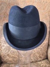Vintage Bowler Derby Carl Meyer NO hat box 7 1/8 BLACK MINT