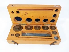 Vintage Brass Scale Weights Set (Grams 1 Thru 100) Weights & Balance (Incomplete