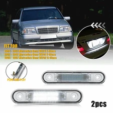 2Pcs For Mercedes-Benz W124/201 E-Class 1984-96 1997 White License Plate Lights