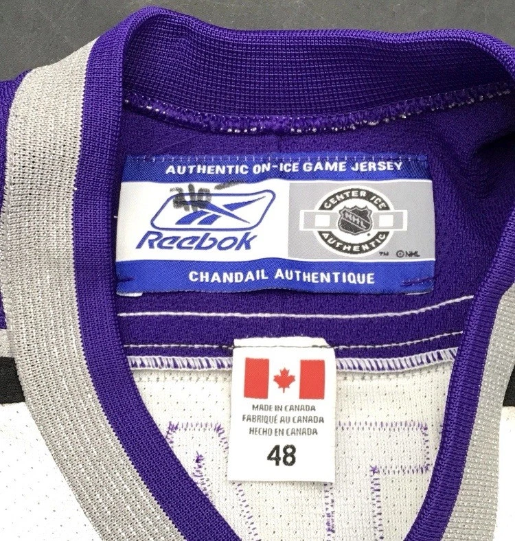Reebok CCM Authentic MiC LA Kings White & Purple Robitaille Jersey Size 48 - Image 3 of 4