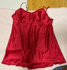Victoria Secret Red Angel rhinestone Babydoll slip dress nightie size L