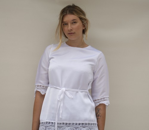 Ladies Tops Ladies Lace Women White Blouse for Work UK Stock - Picture 3 of 9