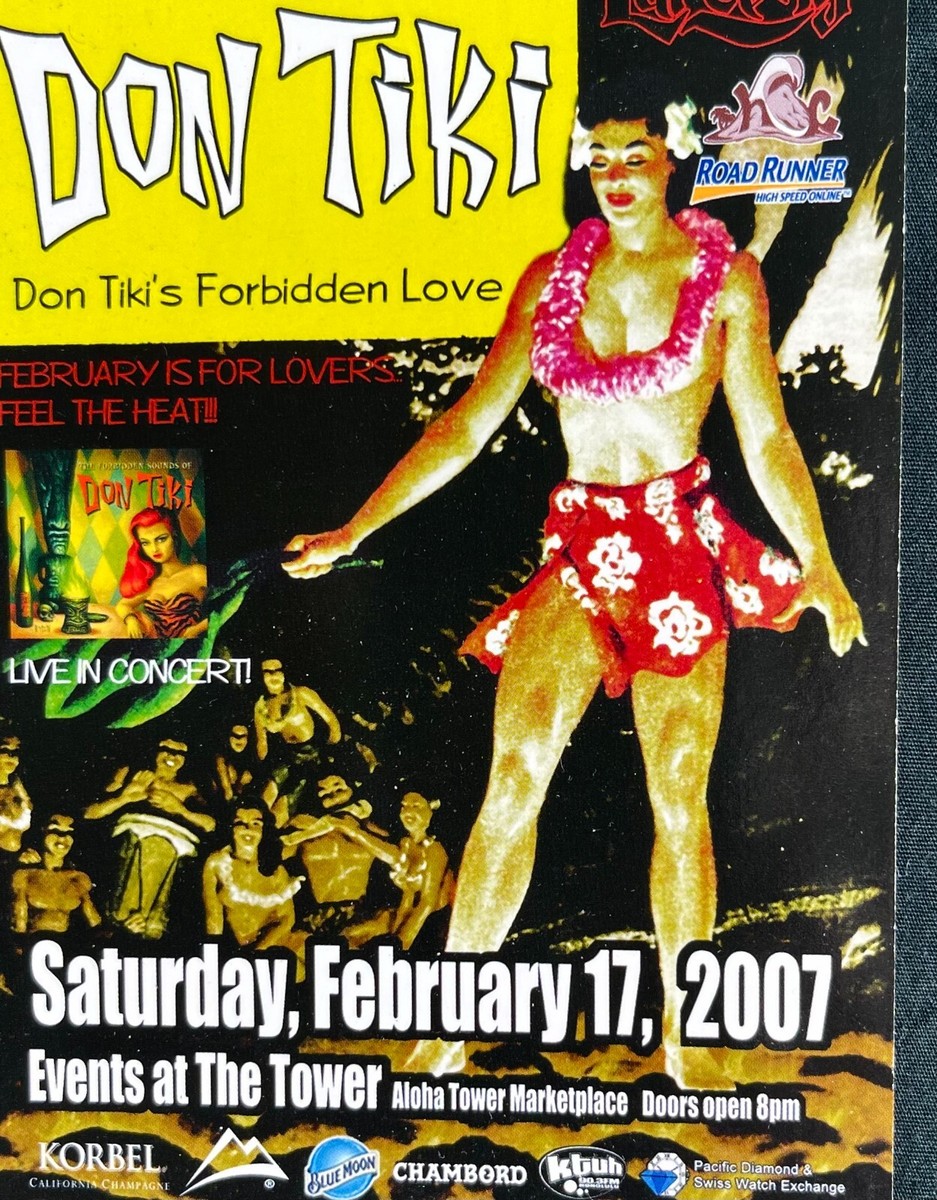 HULA DANCER on a DON TIKI Postcard 2007 Live Show DON TIKI'S