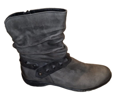 Gabor women's ankle boots nubuck charcoal hovercraft leather size 40.5 New