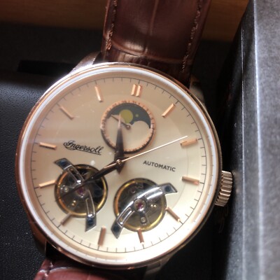 INGERSOLL 44MM LIMITED ED. THE CHORD AUTOMATIC MENS WATCH MOON FACE TWIN BALANCE