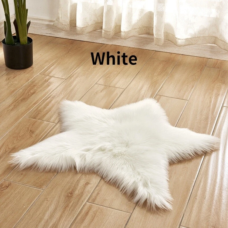Five Pointed Star Area Rug Carpet Mat Pad Fluffy Cushion Home Floor Decor Soft - Image 3 of 4