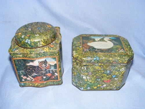 Teedose Popprint London Katze und Schwan Dose Kitchenalia