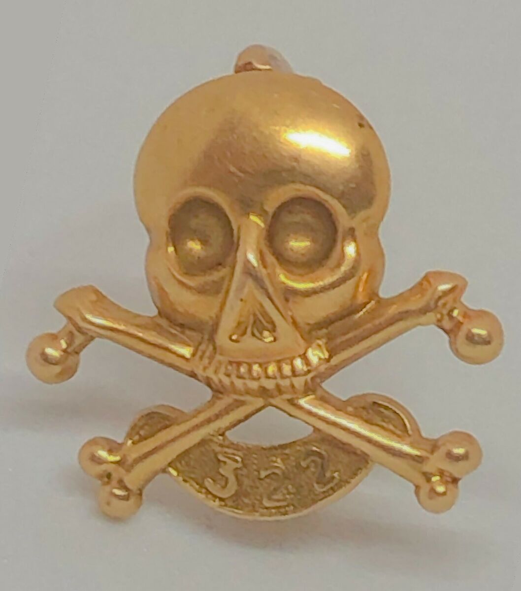 Yale Secret Society Skull & Bones #322 Fraternity Pin