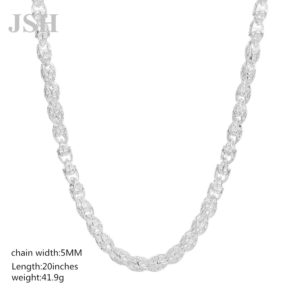 925 Sterling Silver 20/24 Inch 5mm Faucet Chain Necklace