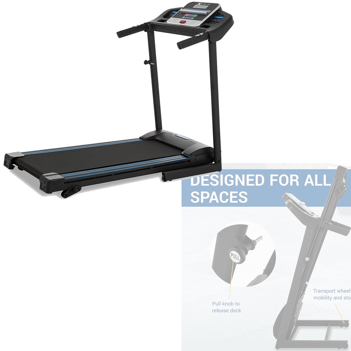 Black Folding Treadmill TR150 Fitness Sporting Running Cardio