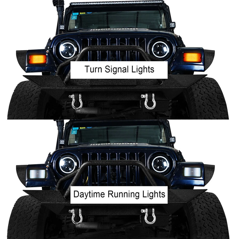 Luzes de seta estilo fábrica DRL lente fumê para 1997-2006 Jeep Wrangler TJ - Imagem 4 de 4