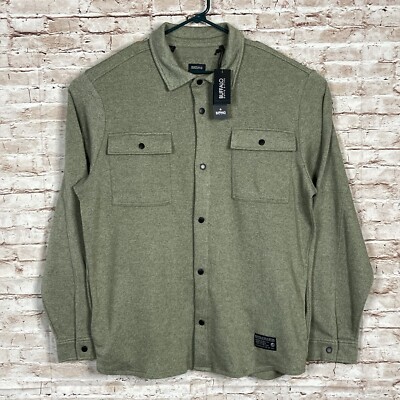 Buffalo David Bitton Fabion Heather Army Green Mens XL Snap Shirt Jacket  Shacket
