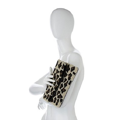 Clever Carriage Company Handbeaded ''Monte Carlo'' Foldover Bag  $149 Leopard
