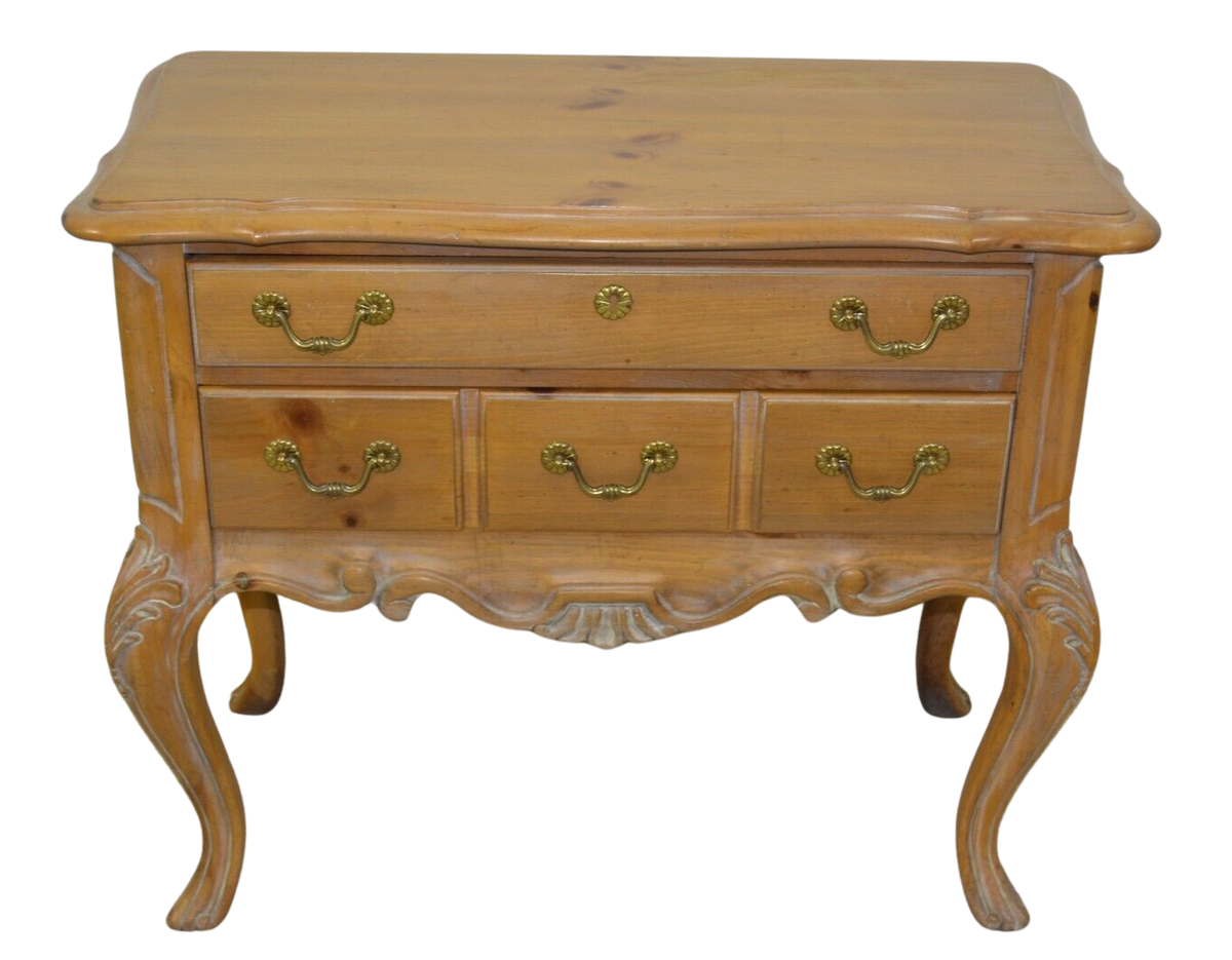 GORDON'S Furniture Pine Console Chest French Country Carved Brass