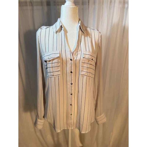 Chemise Manches Longues Bruno New York - Taille L - Rayures Et Broderie - Occasion