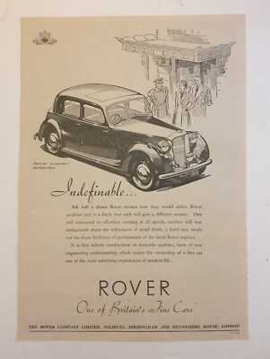ROVER The Seventy-Five ''Indefinable'' Original 1949 Car Advert