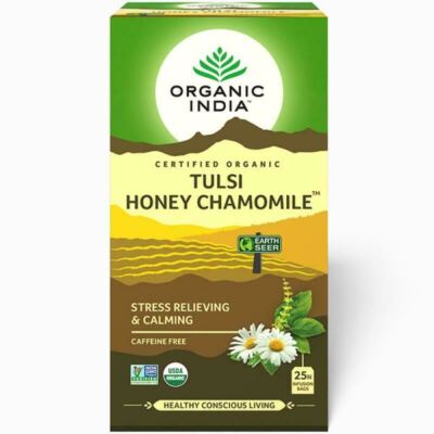 Organic India Tulsi Honey Chamomile Tea 25 tea bags, weight management, illness