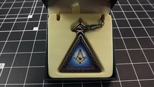 New Masonic Mason Triangle Pocket Watch With Case Freemasons BLUE LODGE
