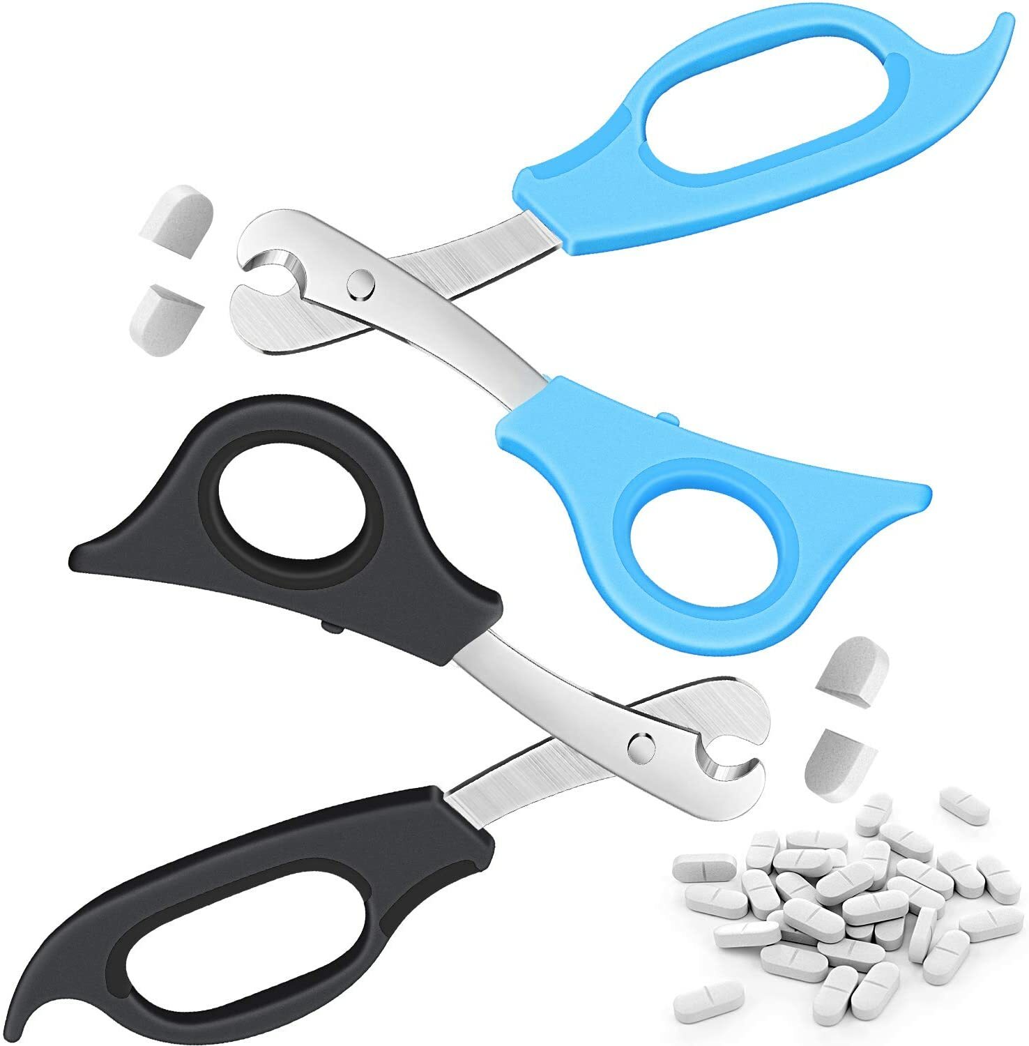 Precision Scissor-Shaped Pill Cutter with Stainless Steel Blades for Travel-image