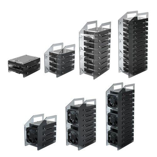 2/4/8/12 Bay Acryl Festplatten Rack 3,5 Zoll HDD Halterung Halter Box Käfig Case - Bild 12 von 28