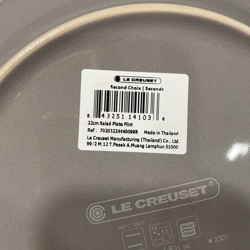 "Juego 4 platos LE CREUSET 8,5"" Vancouver 22 cm gris pedernal ensalada postre lateral nuevo" - Imagen 5 de 5