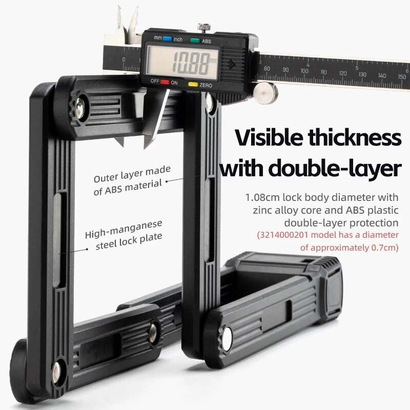 ROCKBROS Foldable Bike Lock Steel Anti-Theft Waterproof Portable Motorcycle Lock - Image 3 of 4