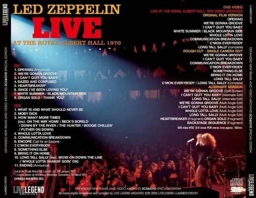 LED ZEPPELIN / LIVE AT THE ROYAL ALBERT HALL 1970 (2CD&DVD) - Picture 8 of 10